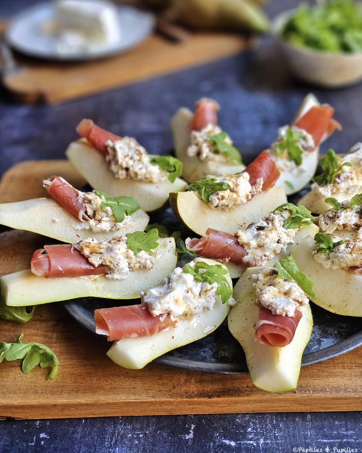 Bouchées poires jambon des Pyrénées