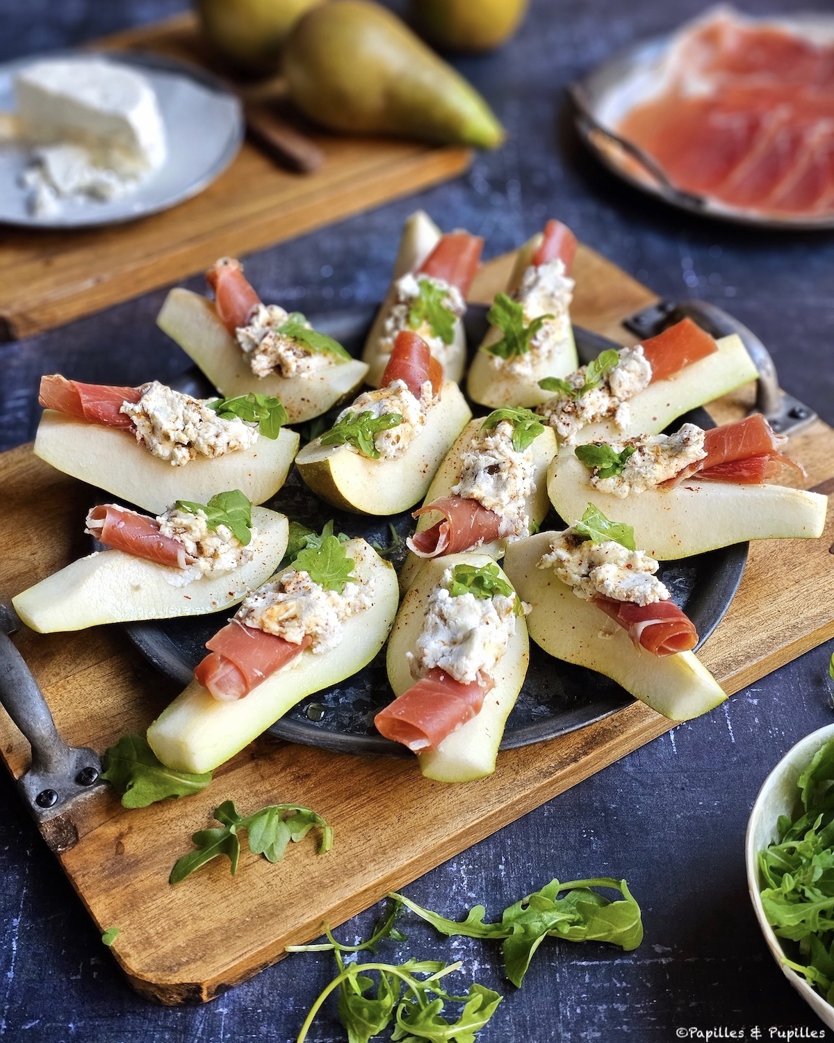 Bouchées poires jambon des Pyrénées