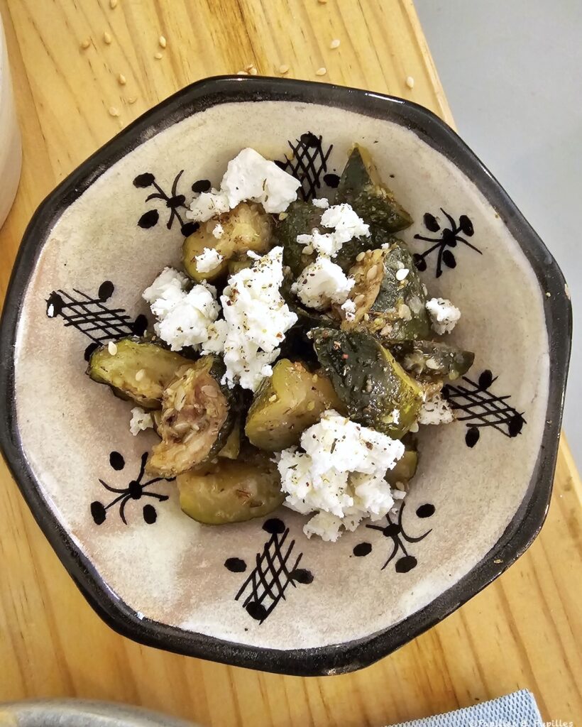Courgettes feta zaatar