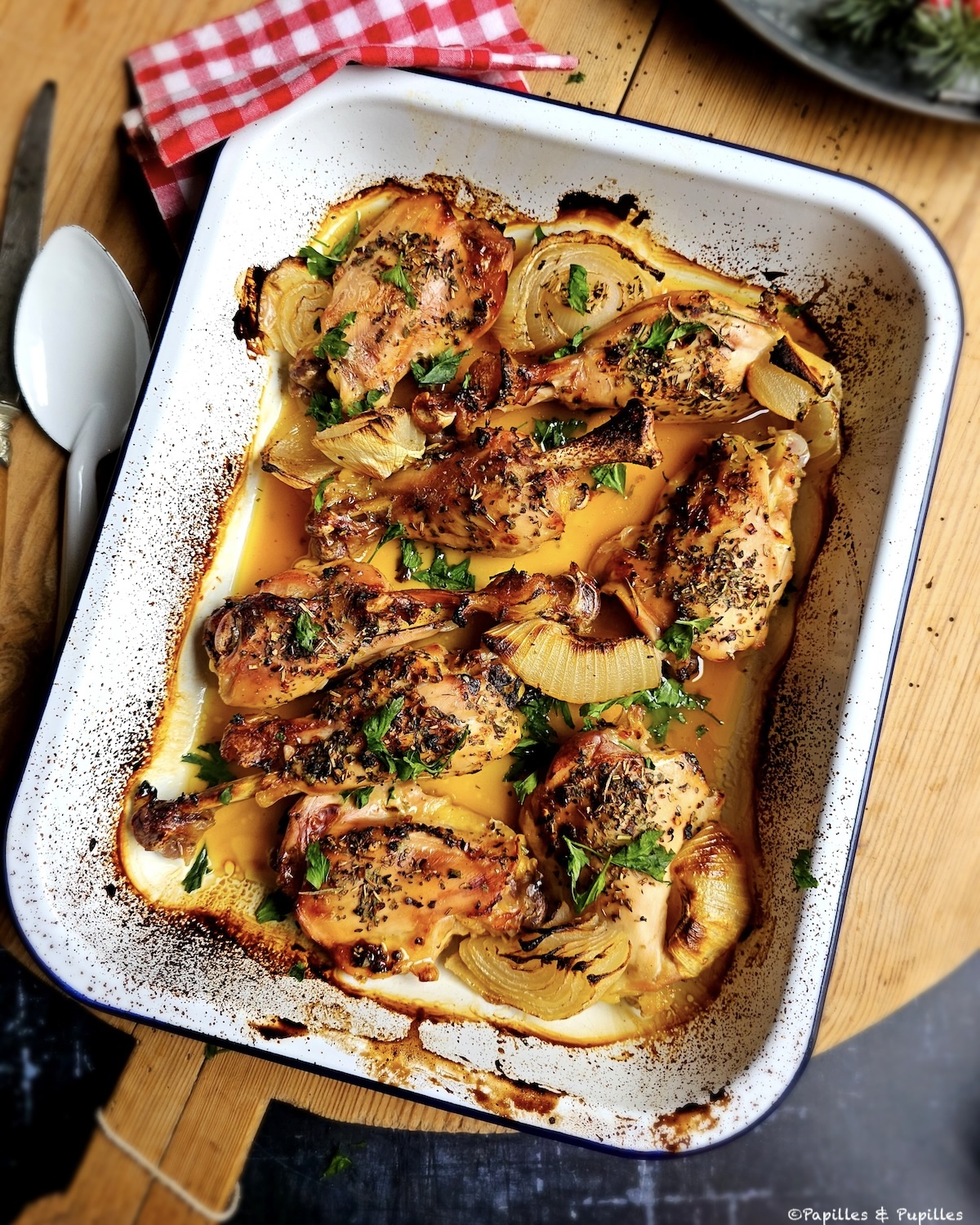 Cuisses de poulet au citron miel et herbes