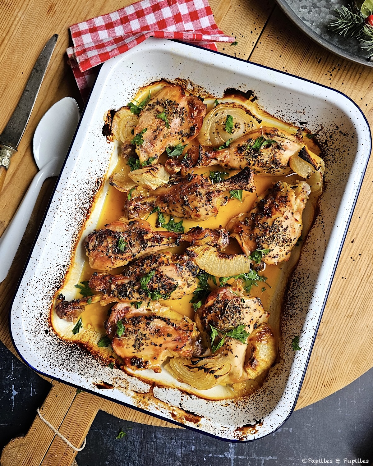 Cuisses de poulet au citron miel et herbes