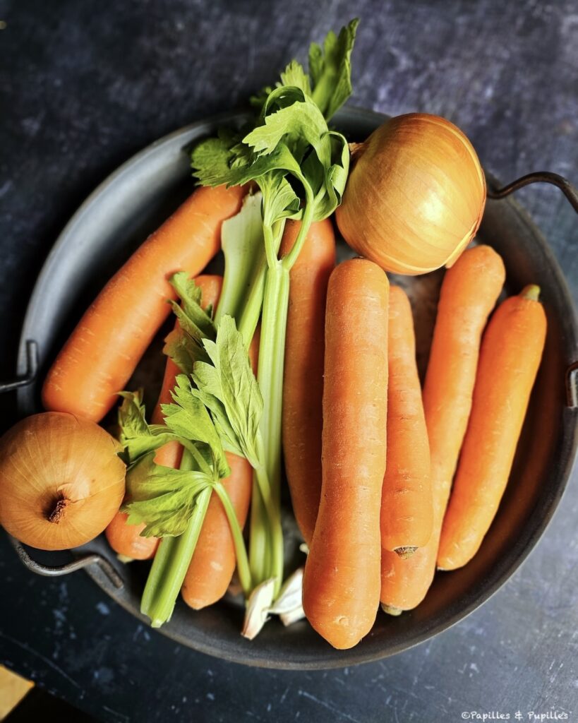 Carottes oignons céleri ail