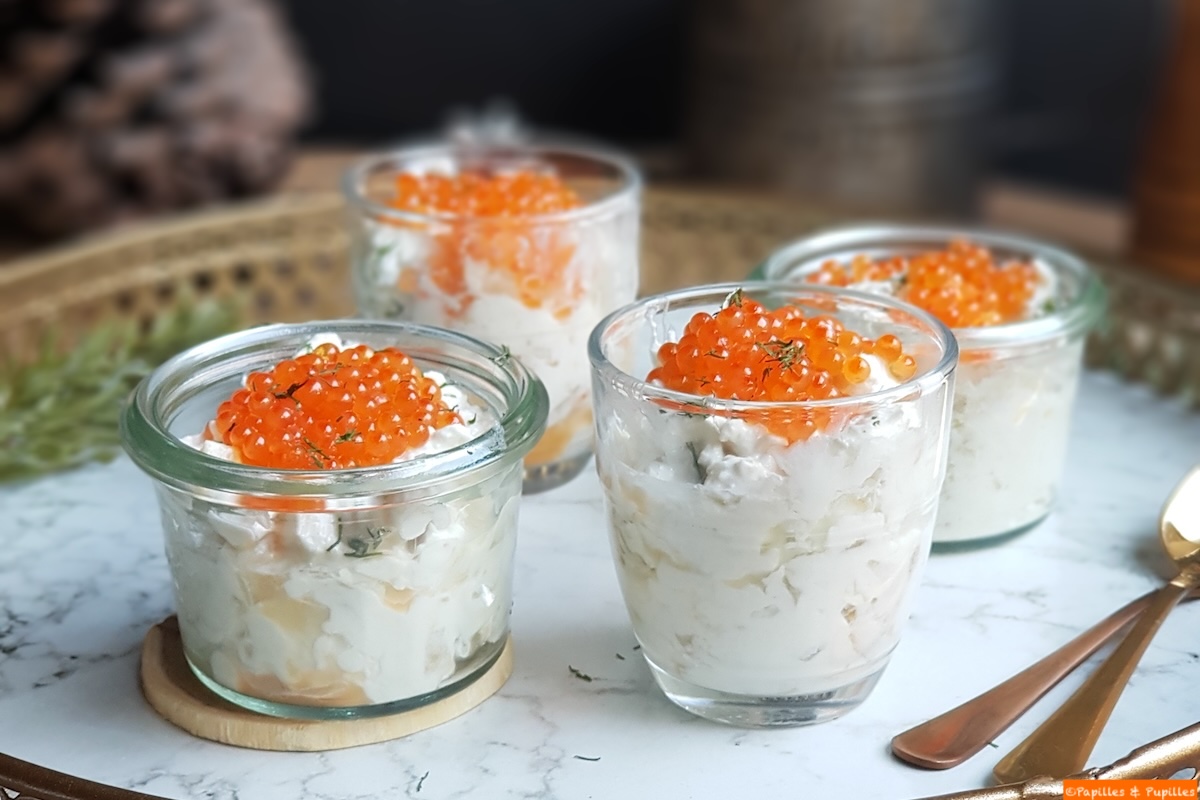 Verrines burrata oeufs de truite
