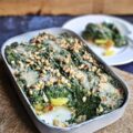 Gratin d'épinards, pommes de terre et haddock