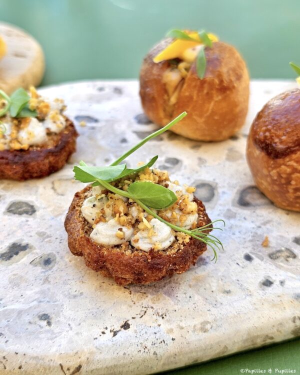 Pain d’épices, farce au Sainte Maure et noix