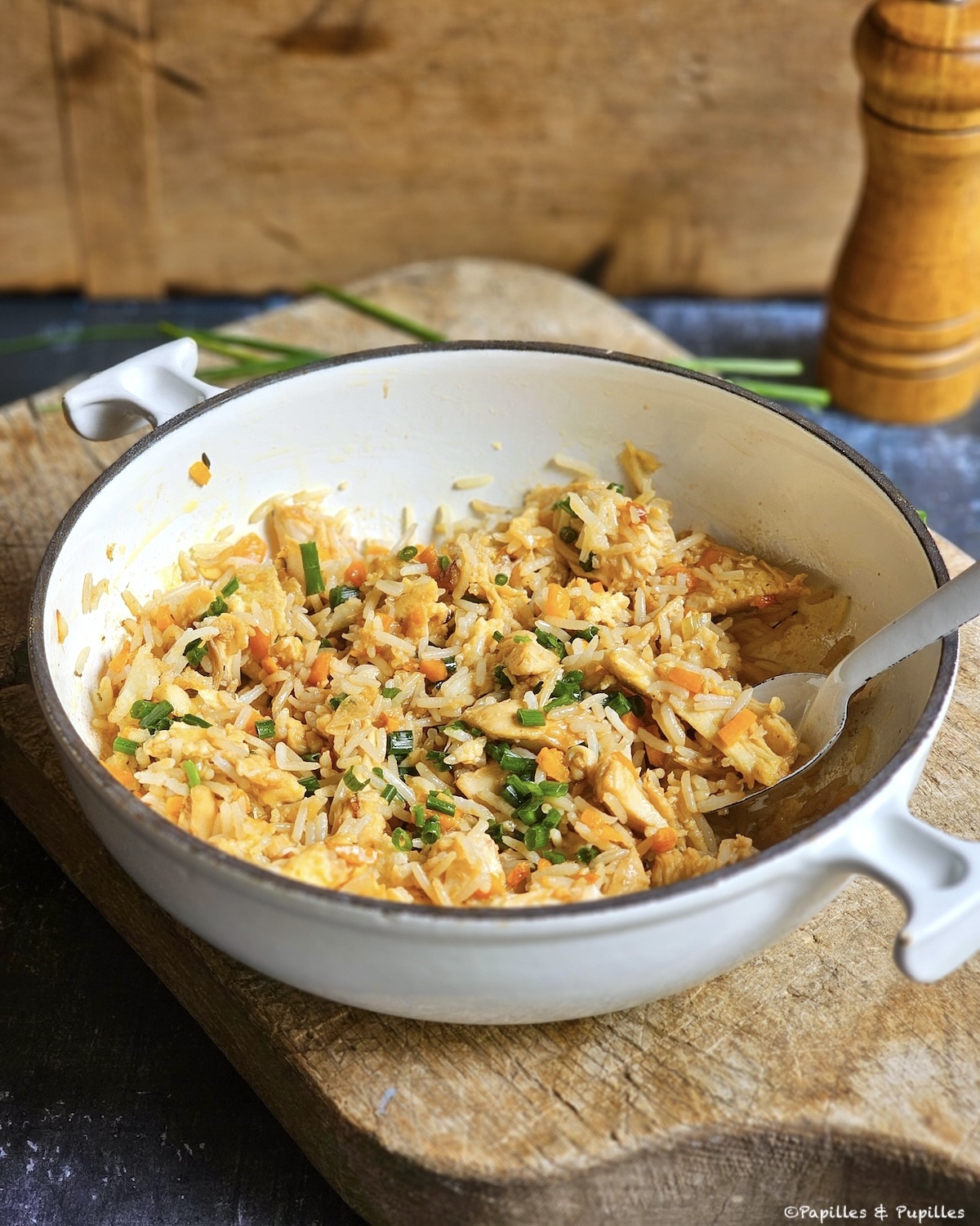 Riz sauté au poulet