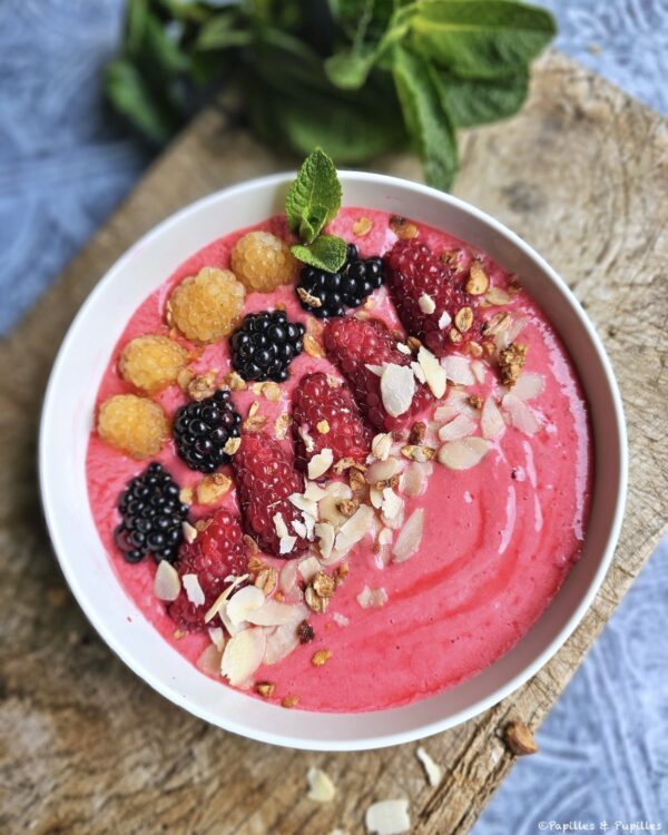 Smoothie framboises amandes