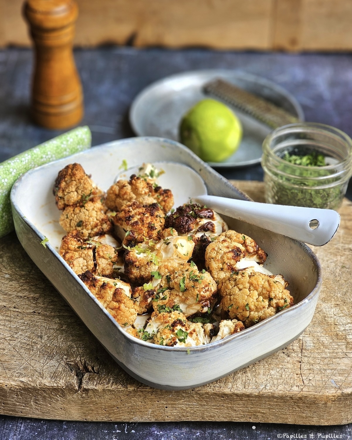 Chou-fleur rôti au miel et sauce soja