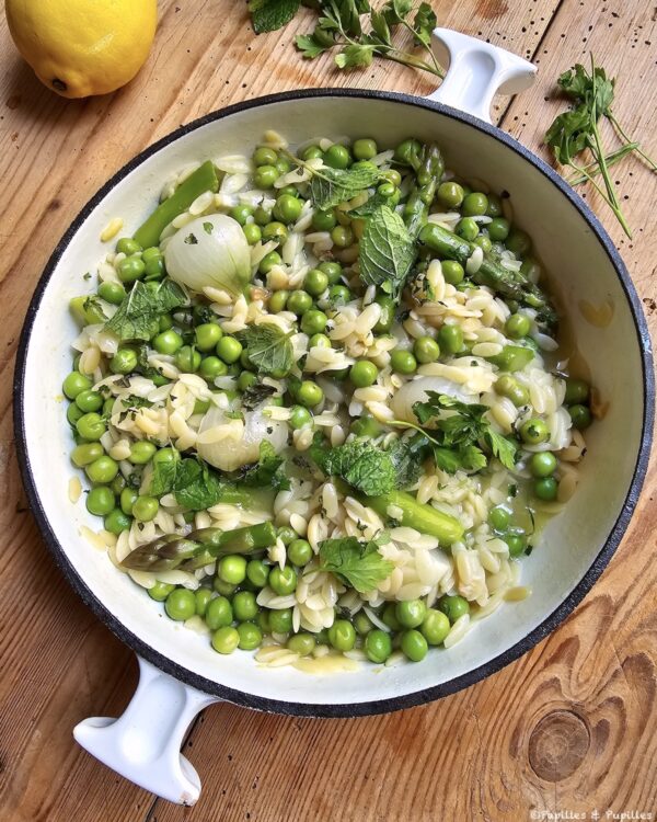 Orzo et petits pois