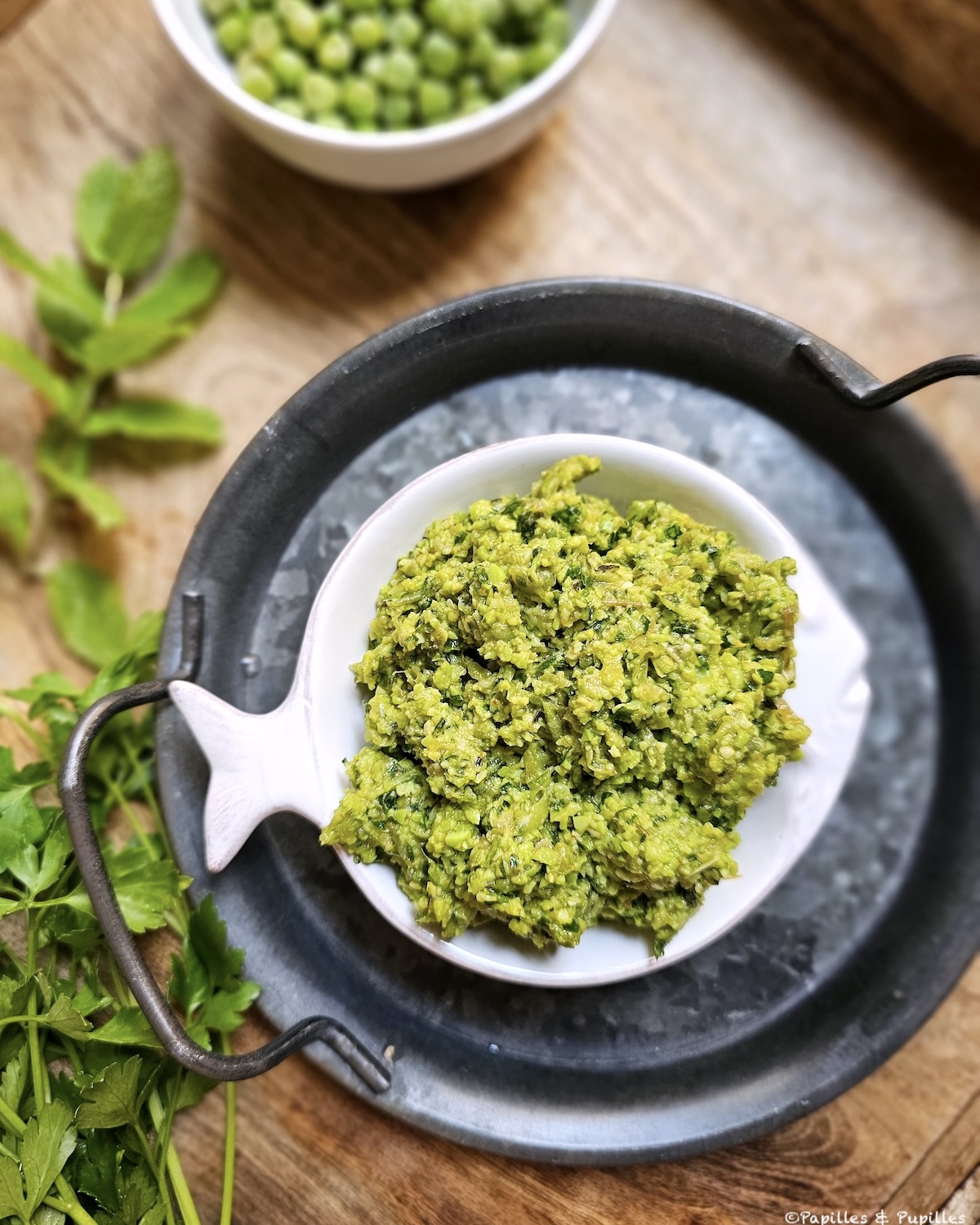 Purée herbes petits pois