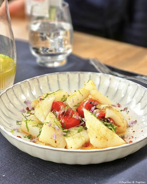 Blanc de seiche grillé, sauce citron confit et piquillos (30 €)