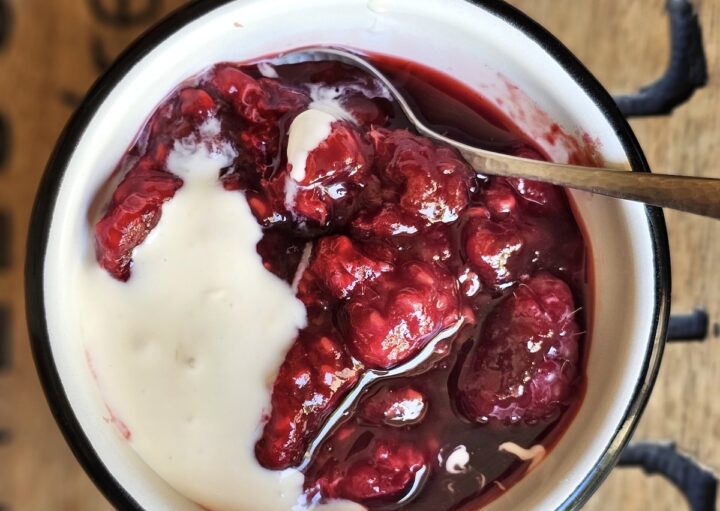 Framboises et crème