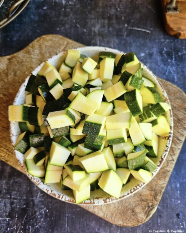 Dés de courgettes