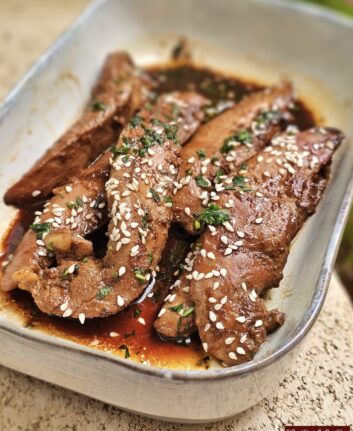 Aiguillettes au miel et sauce soja