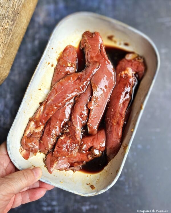 Aiguillettes de canard au miel et sauce soja