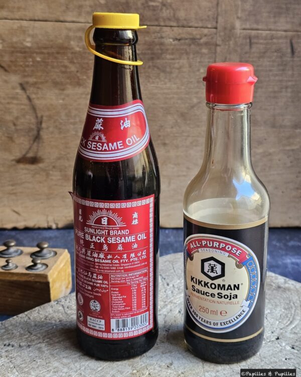 Huile de sésame noir et sauce soja