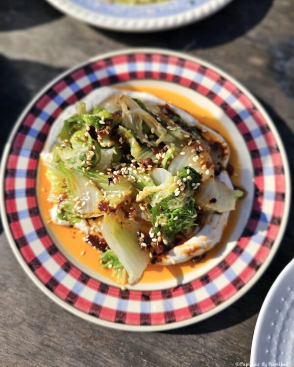 Chou chinois, cream cheese, sauce qui picote