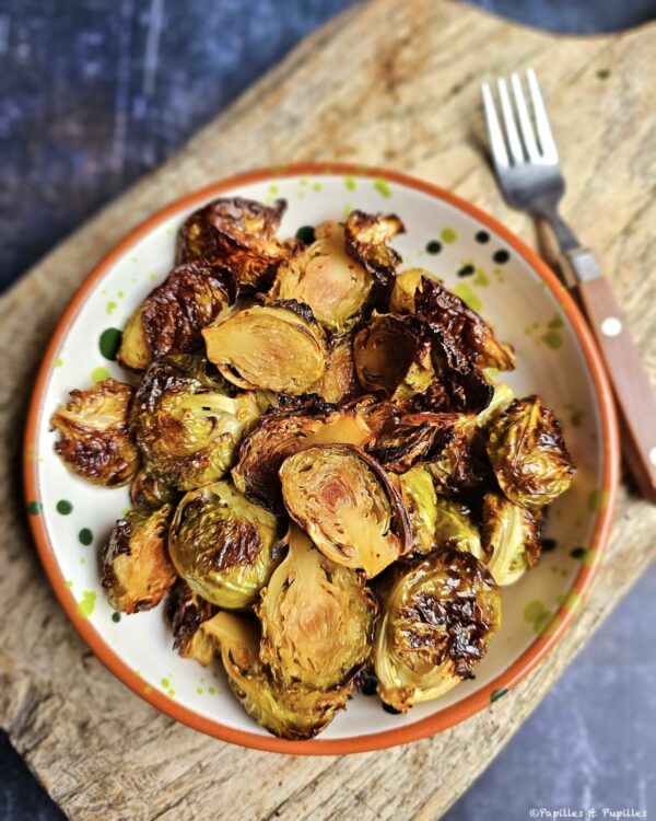 Choux de Bruxelles au miel, rôtis au four