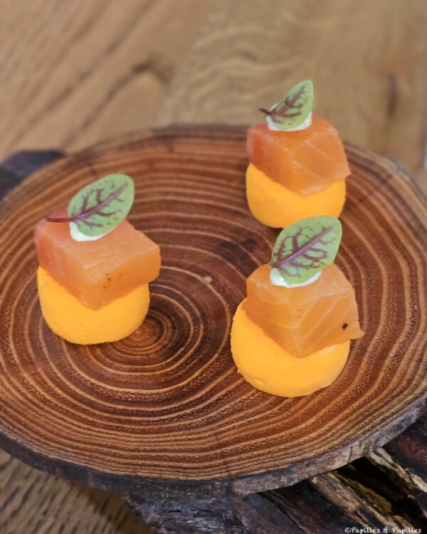 Meringue carotte et truite des Pyrénées