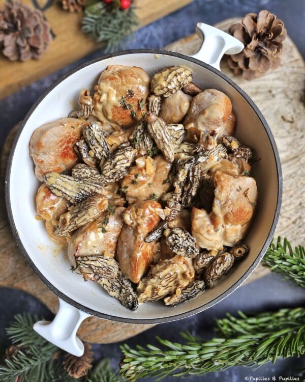 Médaillons de porc, sauce crémeuse aux morilles et cognac