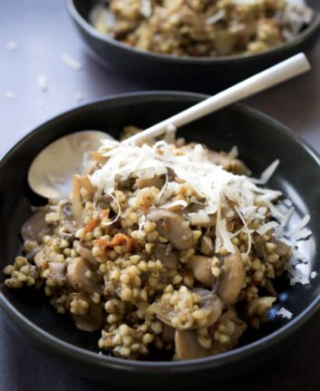 Risotto sans gluten au sarrasin et aux champignons