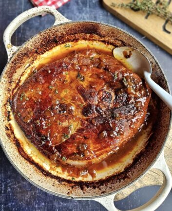 Rouelle de porc, rhum, orange, gingembre