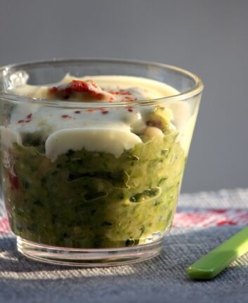 Verrine de courgettes au Reblochon
