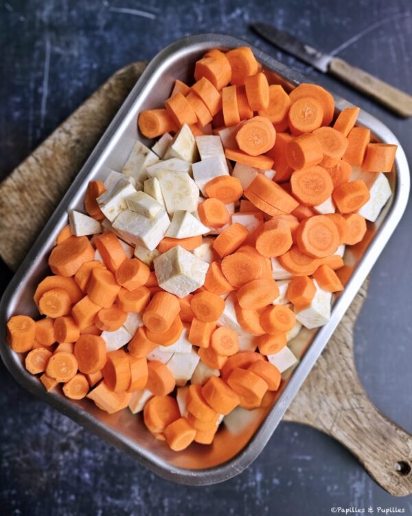 Dés de carottes et céleri