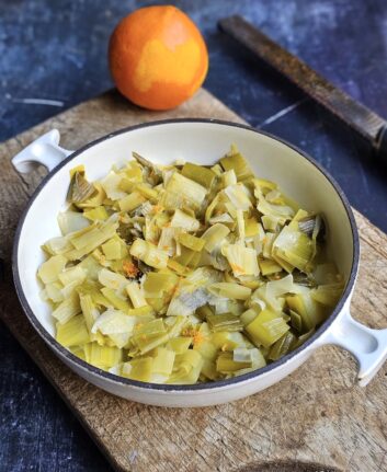 Fondue de poireaux à l'orange