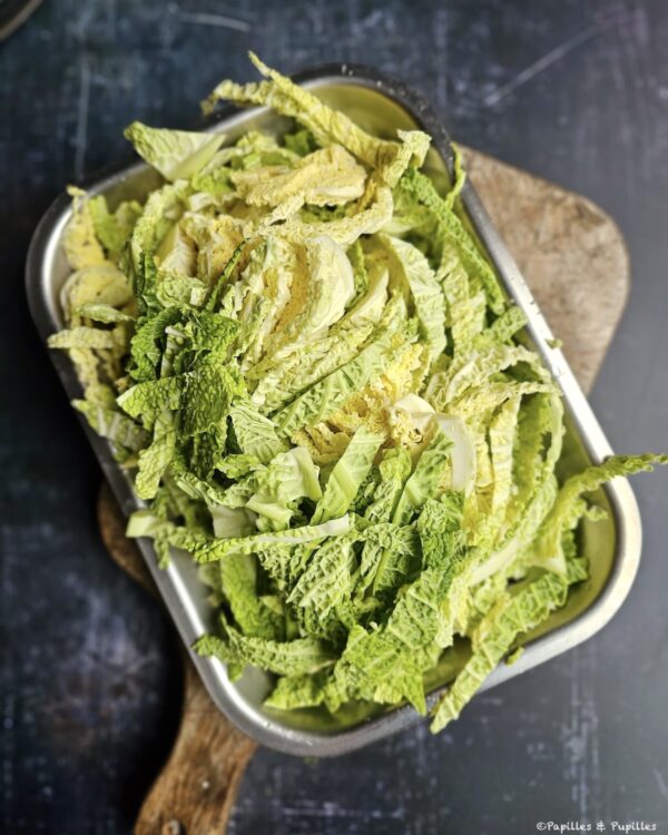 Lanières de chou vert