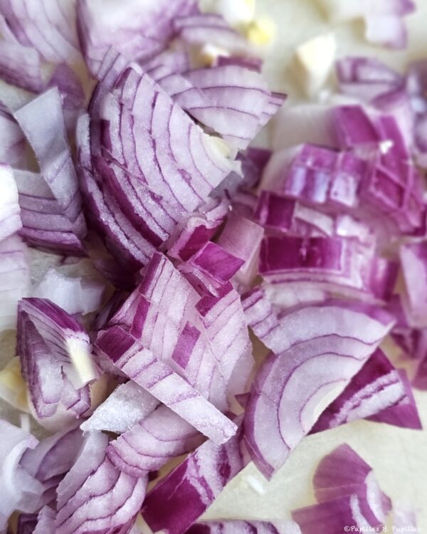 Oignon rouge ciselé