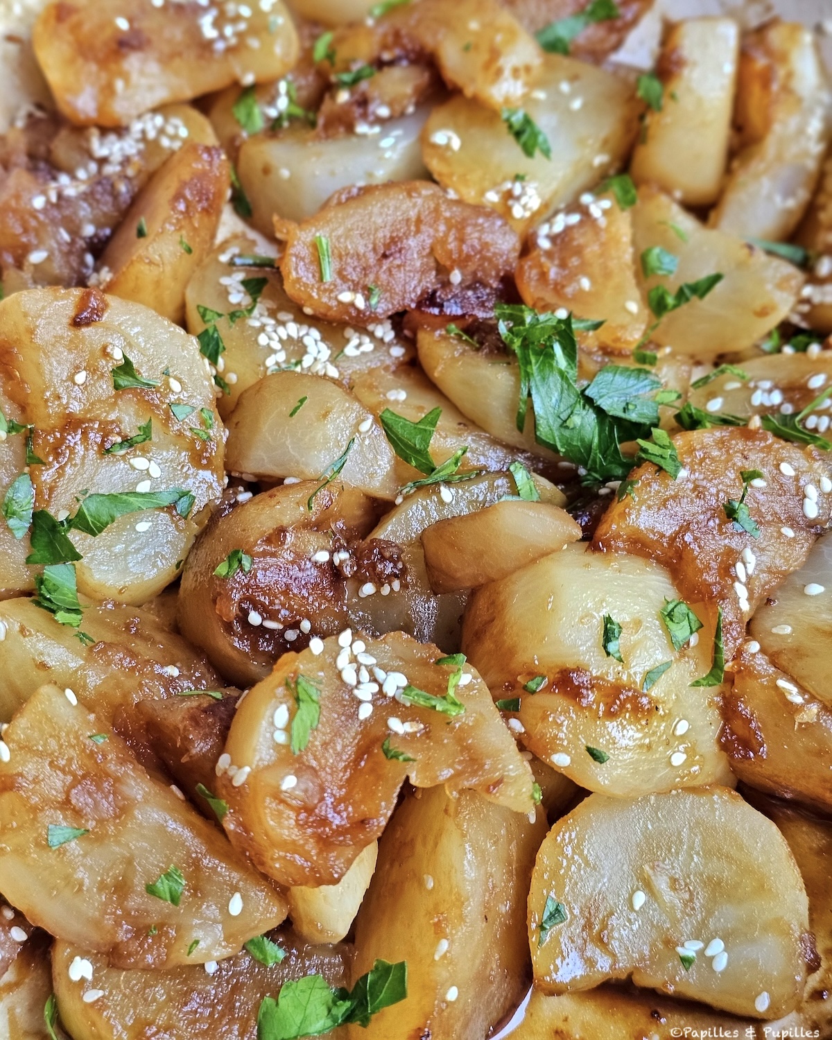 Navets au miel et sauce soja