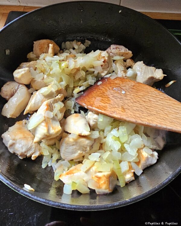 Poulet et oignons