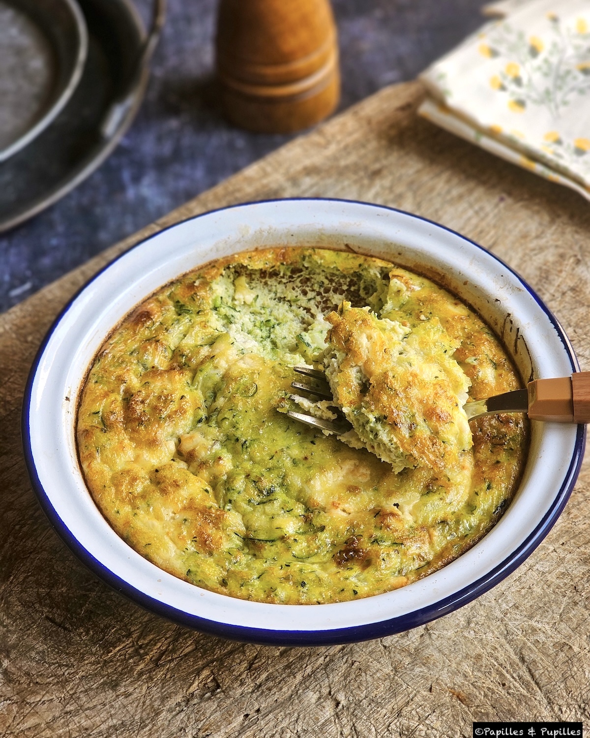 Frittata courgettes, feta et citron