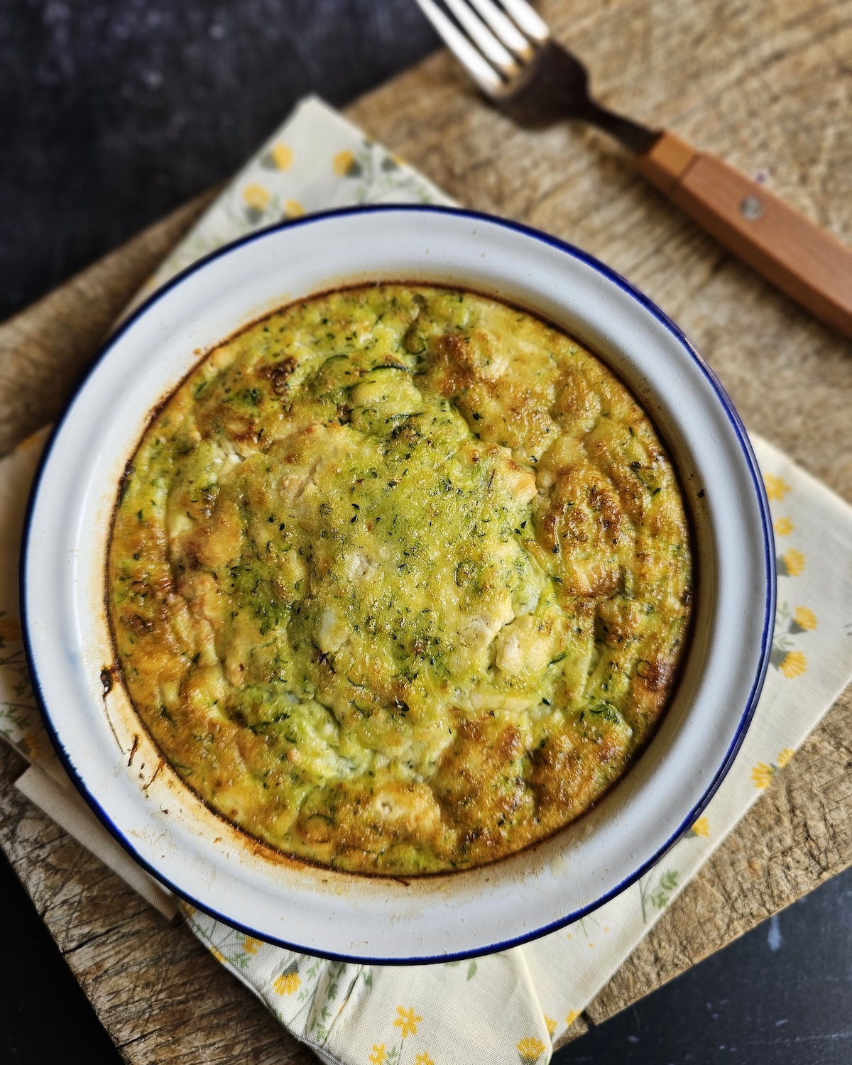 Frittata courgettes, feta et citron
