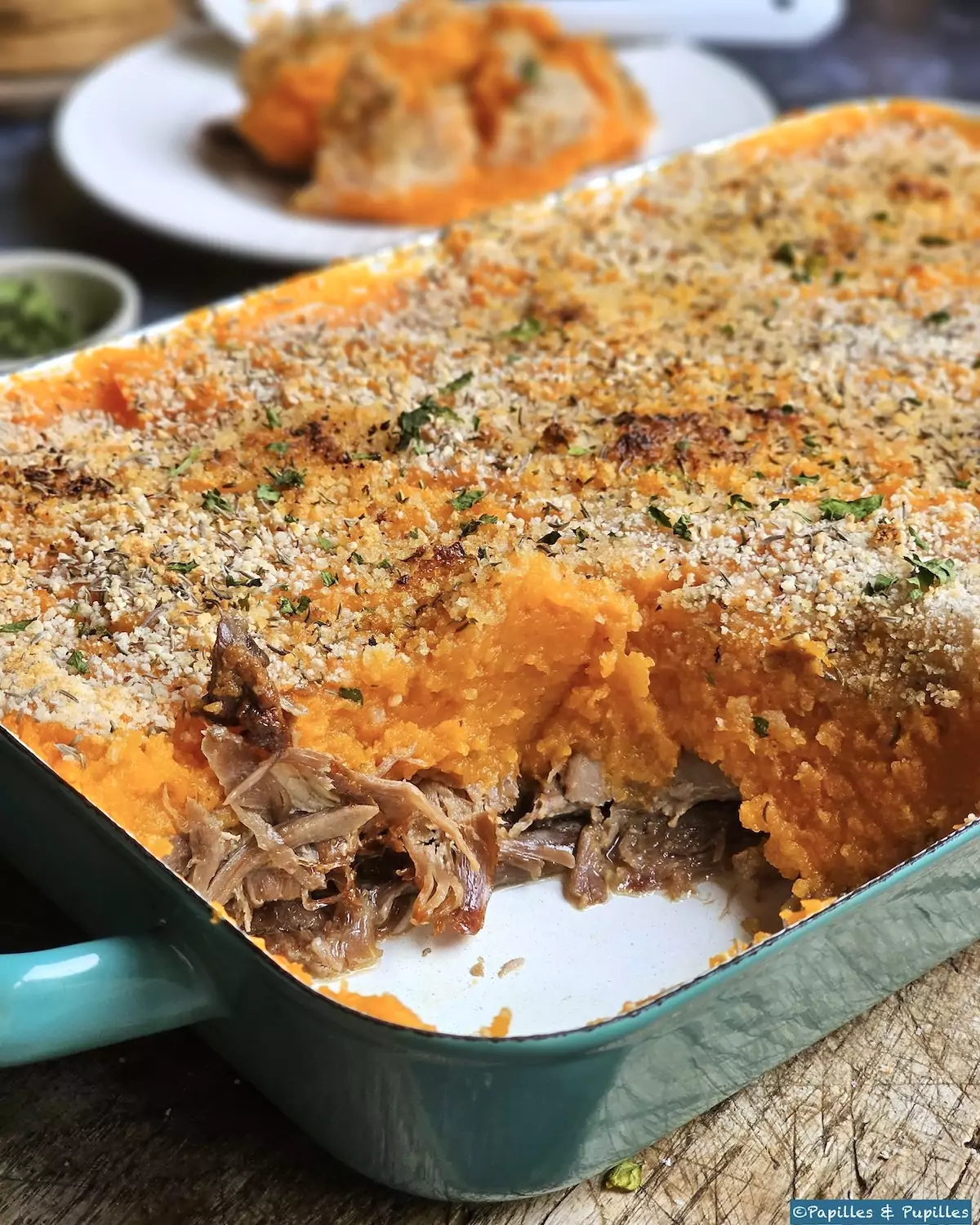 Parmentier confit de canard et patates douces