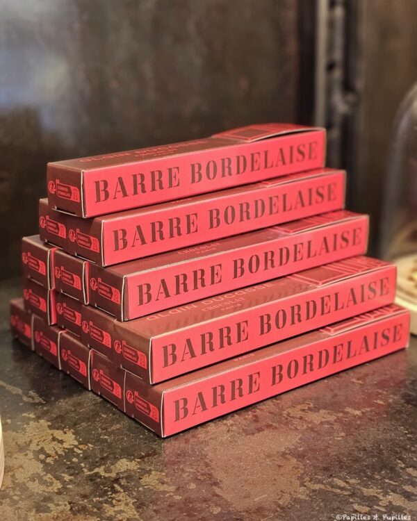 Barre Bordelaise au praliné amande, caramel et raisins au rhum