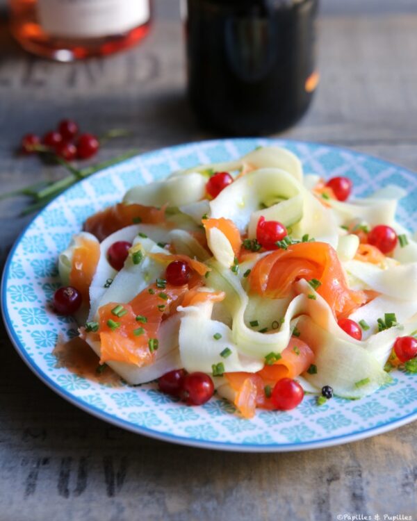 Salade de concombre à la truite fumée