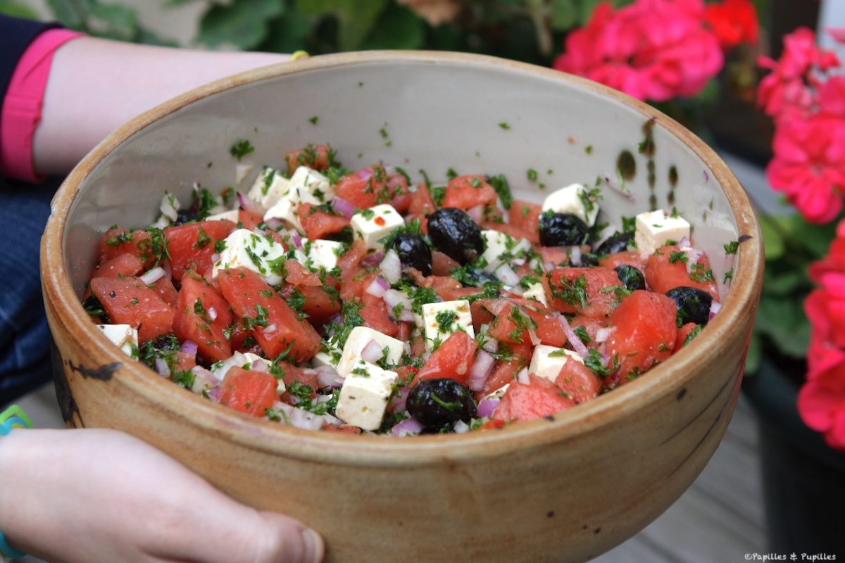Salade de pastèque feta olives