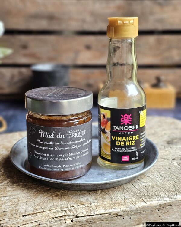Miel et vinaigre de riz