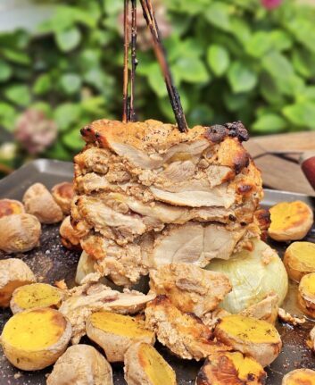 Chawarma de poulet tranché