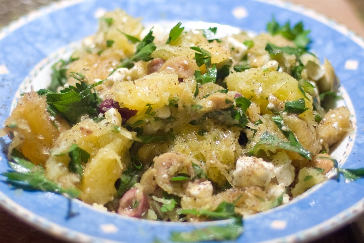 Courge spaghetti au citron persil