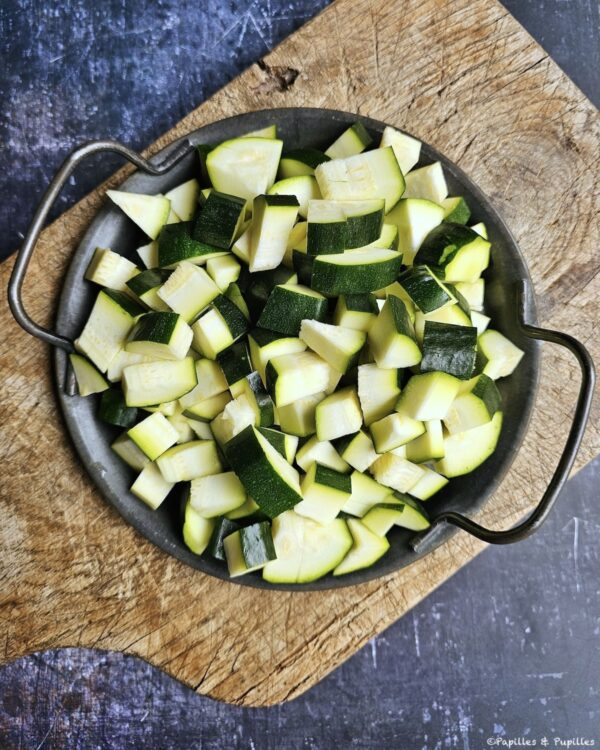 Dés de courgettes