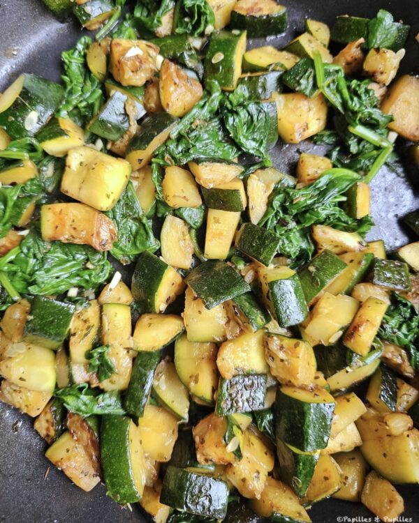 Mélange courgettes épinards ail