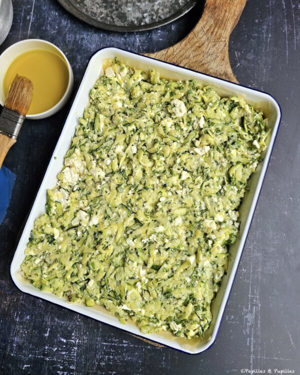 Déposez l'appareil à base de courgettes