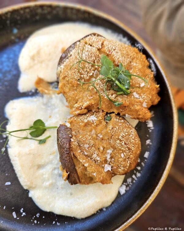 Aubergine et ajo blanco de coco