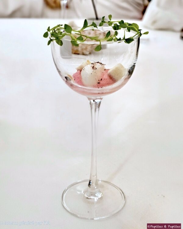 Gelée d'hibiscus et glace au Champagne
