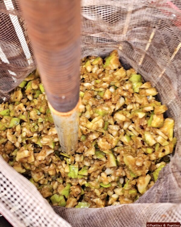 Pommes concassées dans la presse