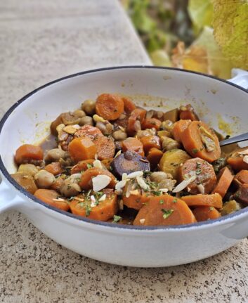 Tajine de carottes et pois chiches