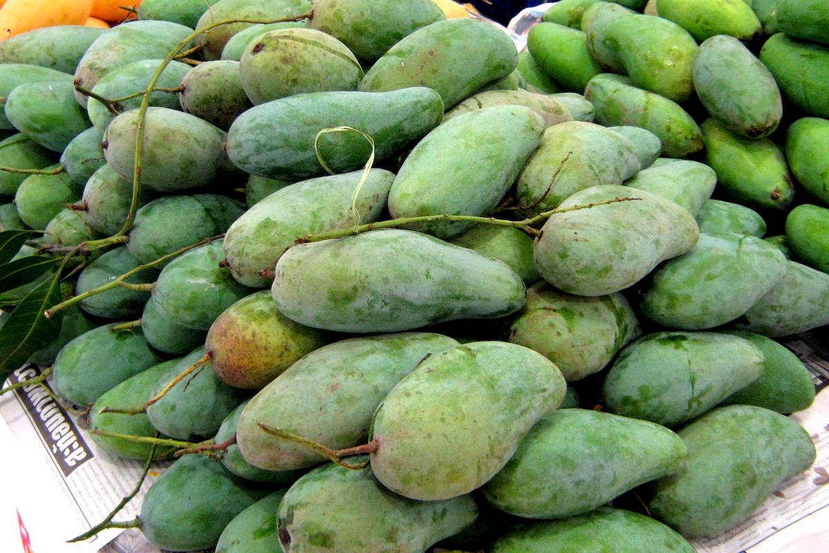 Mangues vertes sur un marché en ThaÏlande